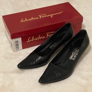 Salvatore Ferragamo Designer Leather Pumps in box